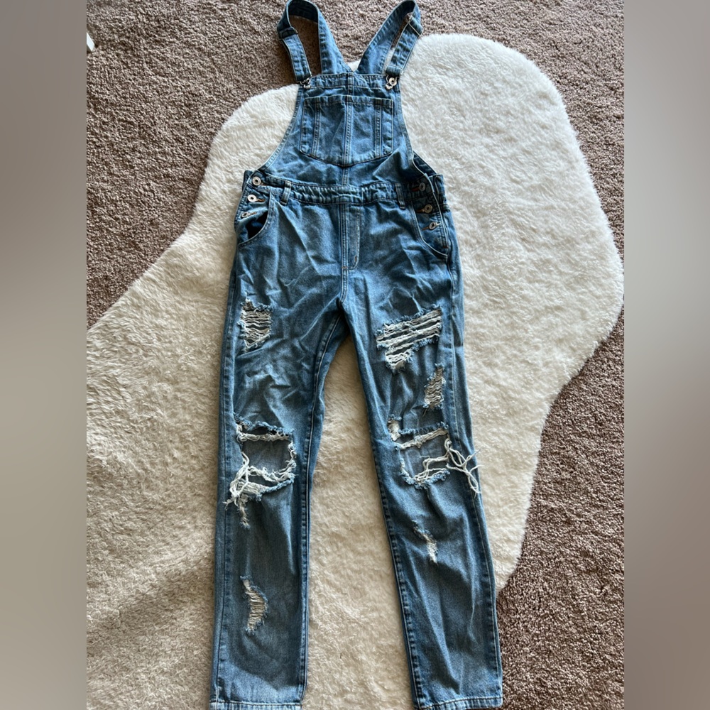 Honey punch jean overalls